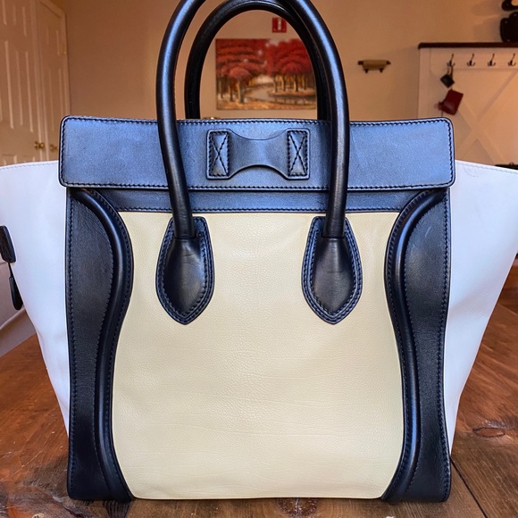 Celine Tricolor Mini Leather Luggage Tote - Picture 3 of 13